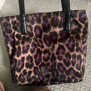 Coach Leopard Print Tote Bag - Purple and Brown